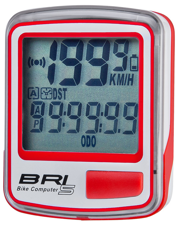 Велокомпьютер BRI-5 5 функций, бело-красный 60043
