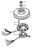 Маховик (55) 2-Х ТАКТНОГО ПЛМ MERCURY 50EO Серийный номер от 9683055 до 9885344