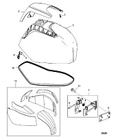 Верх капота 4-Х ТАКТНОГО ПЛМ MERCURY 135 Серийный номер от 1B517159 и выше