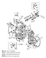 Блок цилиндров и картер (Часть 1) 2-Х ТАКТНОГО ПЛМ MERCURY 50EO Серийный номер от 9885345 до 9973099