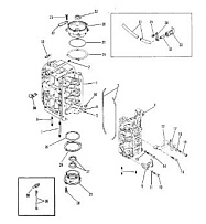 Блок цилиндров 2-Х ТАКТНОГО ПЛМ MERCURY 60 Серийный номер от 0A721308 и выше