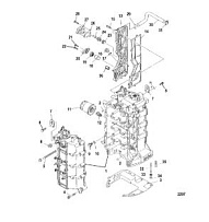 Блок цилиндров 4-Х ТАКТНОГО ПЛМ MERCURY 115 Серийный номер от 0T178500 до 0T800999