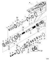 Корпус редуктора, карданный вал - обратное вращение 4-Х ТАКТНОГО ПЛМ MERCURY 135 Серийный номер от 1B517159 и выше
