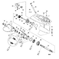 Корпус коробки передач (карданный вал) (1.83: 1 передаточное отношение) 2-Х ТАКТНОГО ПЛМ MERCURY 50EO Серийный номер от 9973100 до 0P016999